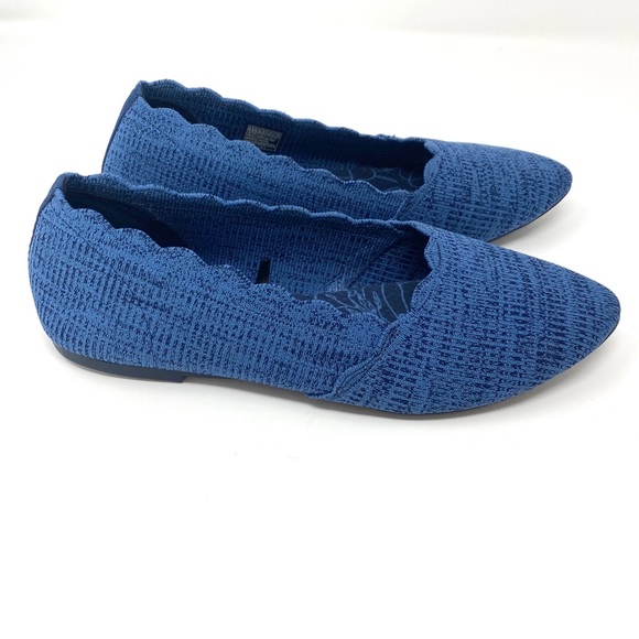 Skechers navy comfort memory foam flats size 9.5 - Picture 2 of 6